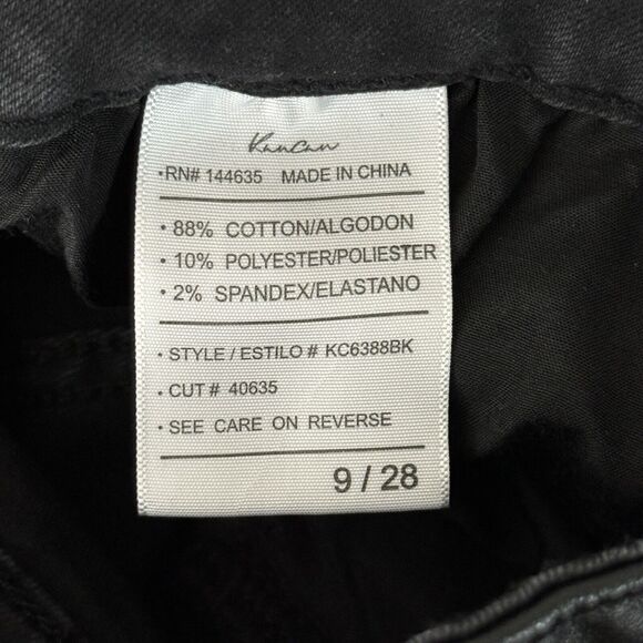 KanCan Jeans Womens 6 28" Black Jeanie High Rise Bootcut Jeans Fading Whiskering - Picture 6 of 7